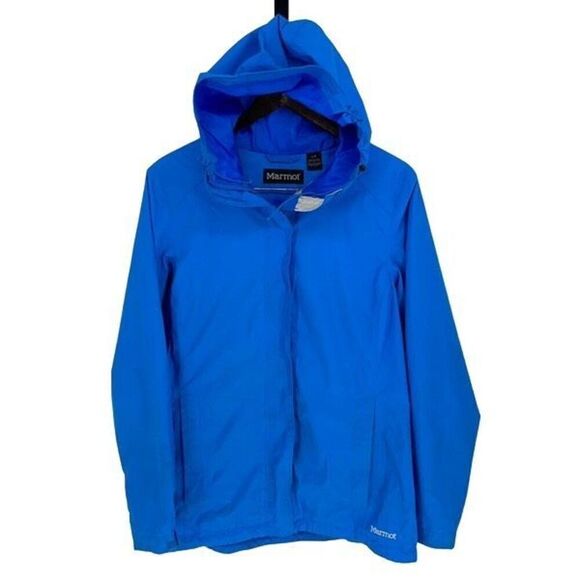 Marmot Womens Drawstring Hood Long Sleeve Nylon Parka‎ Jacket Blue Size Large - Picture 1 of 10